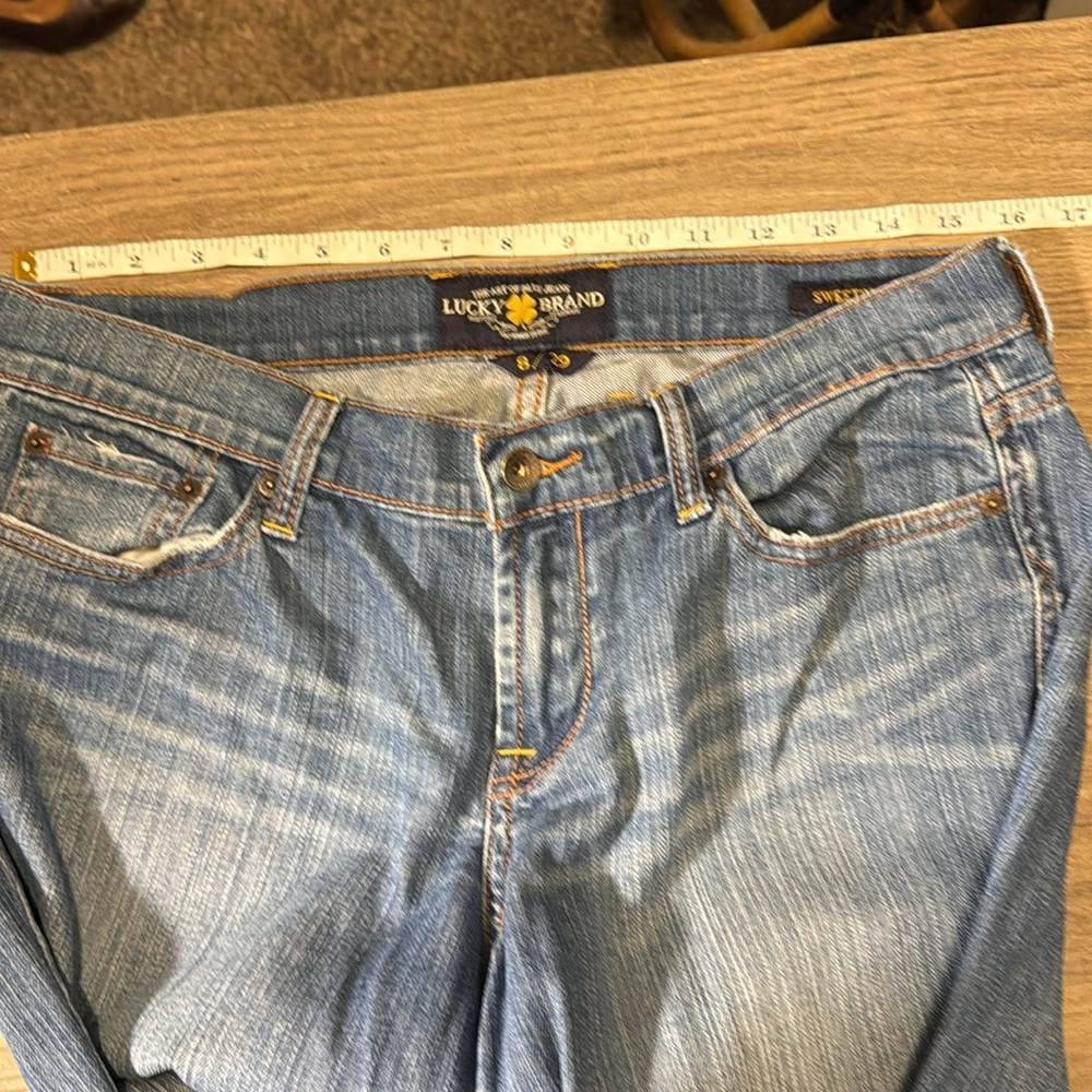 Lucky Brand jeans women cropped‎  size 8 29 Blue Ankle Cropped Jeans medium wash - Picture 13 of 14